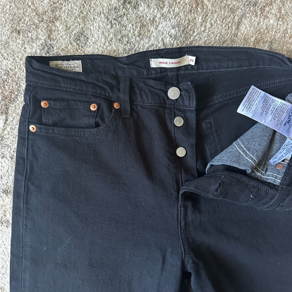 Levis Wedgie Black Jeans